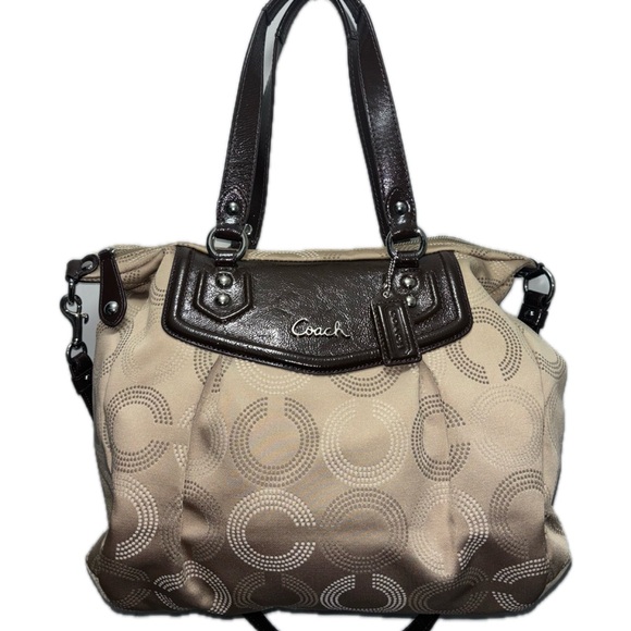 Coach Ashley Dotted Op Art Satchel Bag - Picture 1 of 12